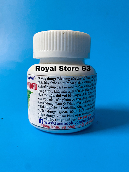 Bacter Powder Nuphar vi sinh làm trong nước cho bể cá cảnh (80gram)