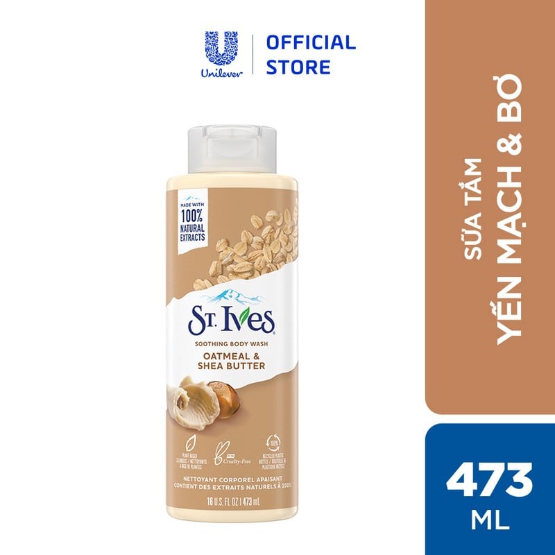 Sữa tắm dưỡng da St.Ives Yến Mạch và Bơ 473ml