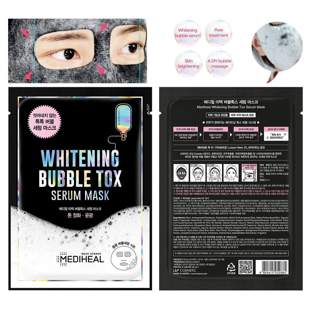 Mặt Nạ Thải Độc Mediheal Whitening Bubble Tox Serum Mask 25ml