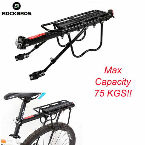 ROCKBROS Tháo lắp nhanh Giá đỡ phía sau xe đạp Giá để hành lý bằng hợp kim nhôm Có thể điều chỉnh giá thúng xe đạp Ghế sau xe đạp Khả năng chịu tải tối đa 75kg