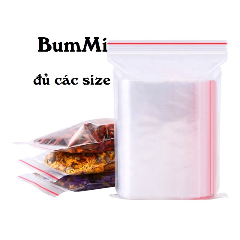 Túi Zip chỉ đỏ size nhỏ loại tốt 100g