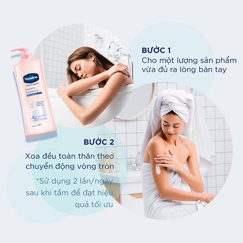 Sữa dưỡng thể da sáng tức thì Vaseline 350ml/chai