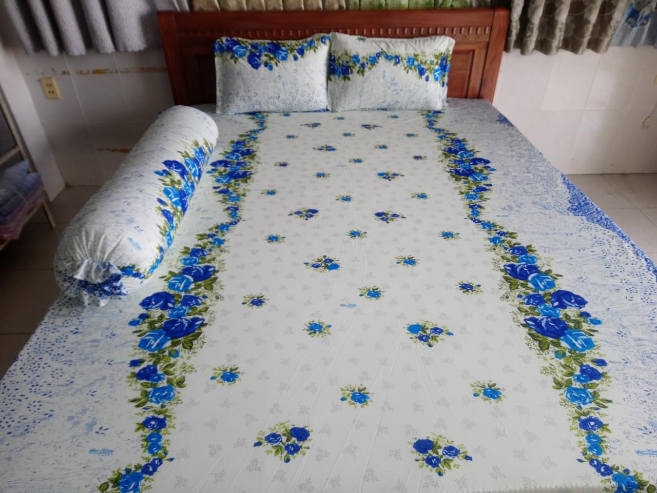 Bộ ga thun lạnh Hàn Quốc 1m6 x 2m ( 1 dra + 3 áo gối)