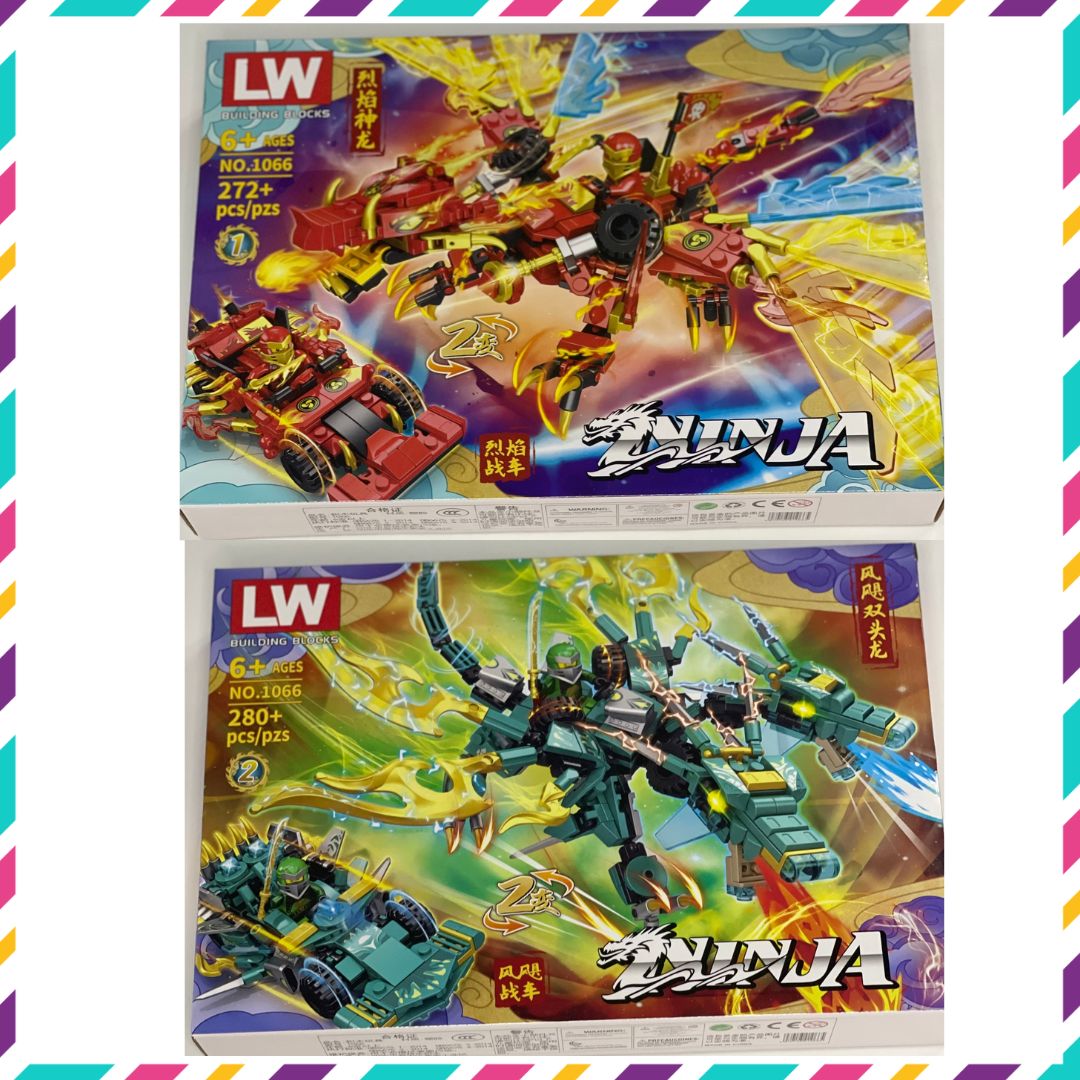 Đồ chơi lắp ráp lego ninjago 2 in 1,lego ninjago rồng, lego ninjago xe, xếp hình ninjago LW1066