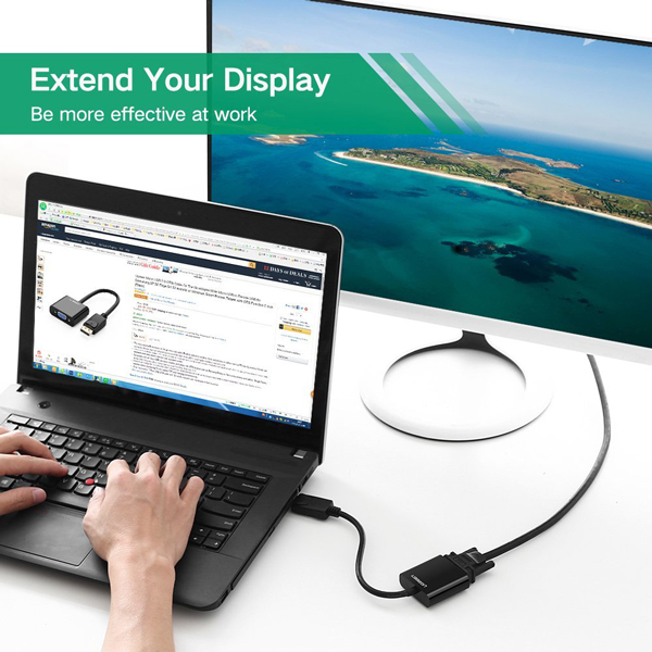 Cáp chuyển Displayport to VGA Ugreen 20415 Chính Hãng