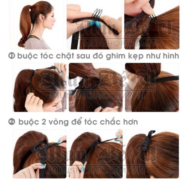 Tóc Giả Cột Tóc Giả Cột Xoăn Ngắn 35Cm - Ma D16