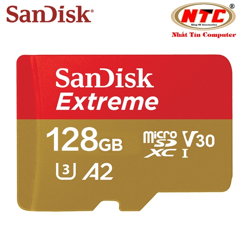 Memory card microSDXC SanDisk Extreme 128GB V30 U3 4K A2 R190MB/s W90MB/s (yellow)