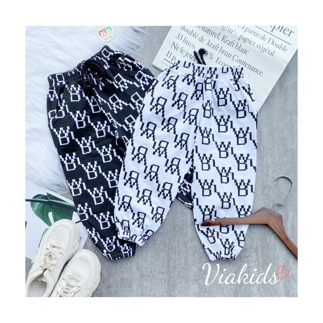 Combo 2 quần jogger bé gái tập nhảy cá tính thun cotton co dãn cho bé 3 tuổi đến 12 tuổi