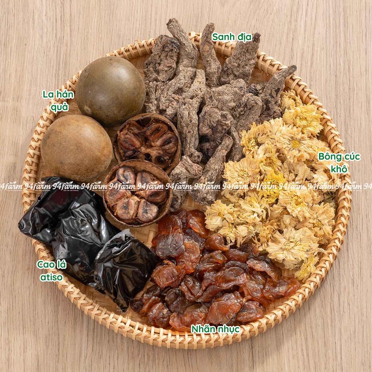 [1 set 75g] Sâm lục vị nấu 10-12 lít sâm (20-24 chai) 94farm