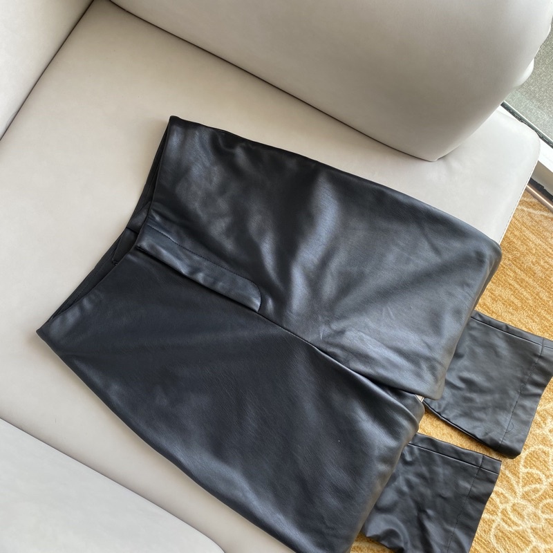 Quần da cạp cao HERA LEATHER PANTS - Tipblu