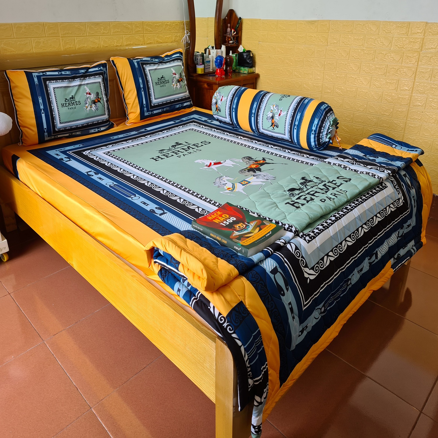 BỘ DRAP THUN Ý 5D 4 MÓN 1M6 & 1M8X2M TY03