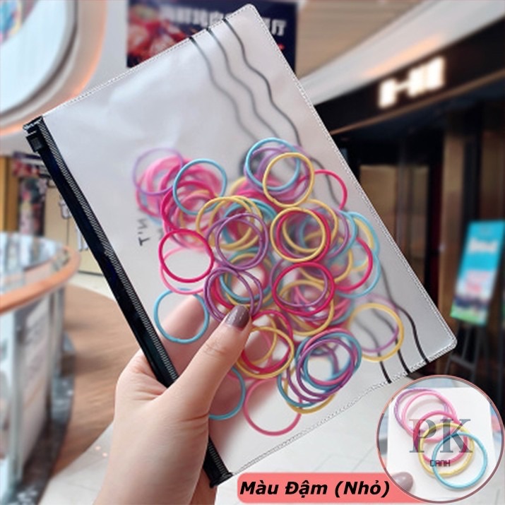 [HCM]Set 100 thun cột tóc shop trộn sẵn 5 màu