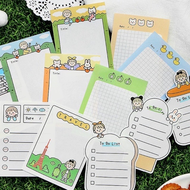 Set Note Nhiều Mẫu Dễ Thương 30 Tờ