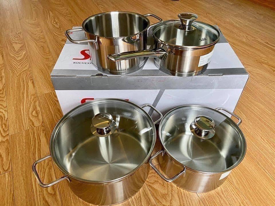 [Trả góp 0%][Hàng nội địa Đức]  Bộ nồi silit Pisa 4