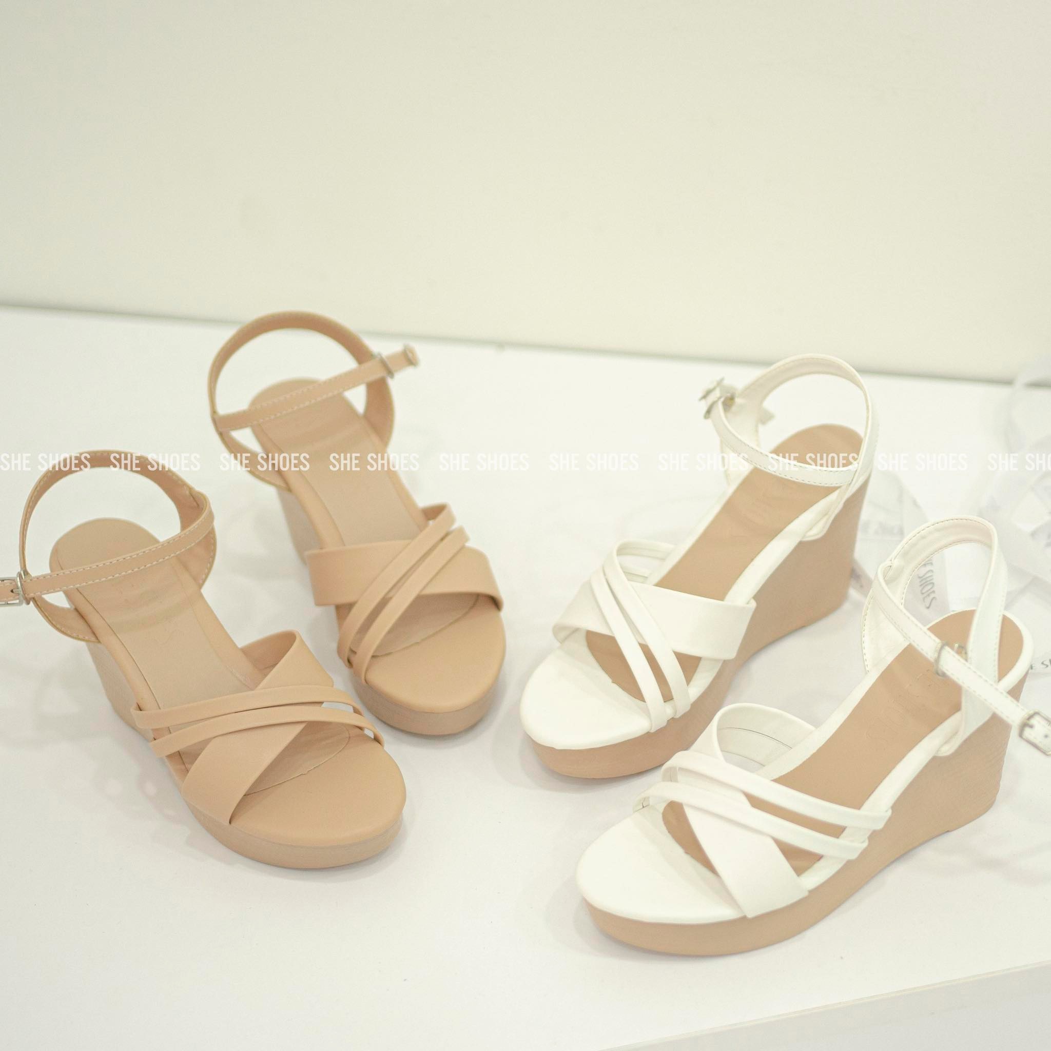 Giày sandal đế xuồng ♥️ sandal quai ngang 9p siêu xinh, độc quyền bởi she shoes - sdx09053