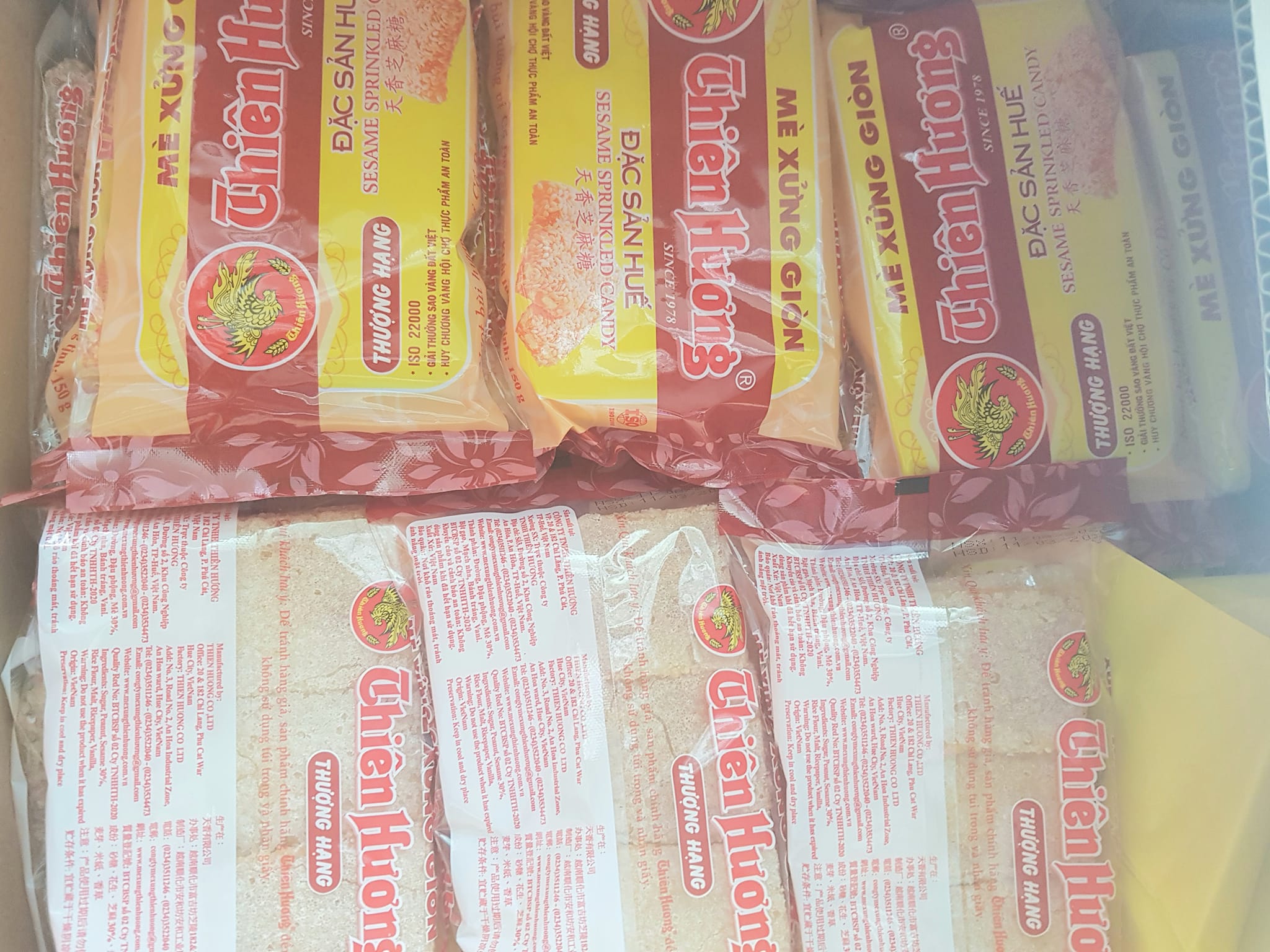 Có ship hỏa tốc KẸO MÈ XỬNG GIÒN ĐẶC SẢN HUẾ 150GR  mè xửng giòn  Song Nhân chuẩn đặc sản Huế