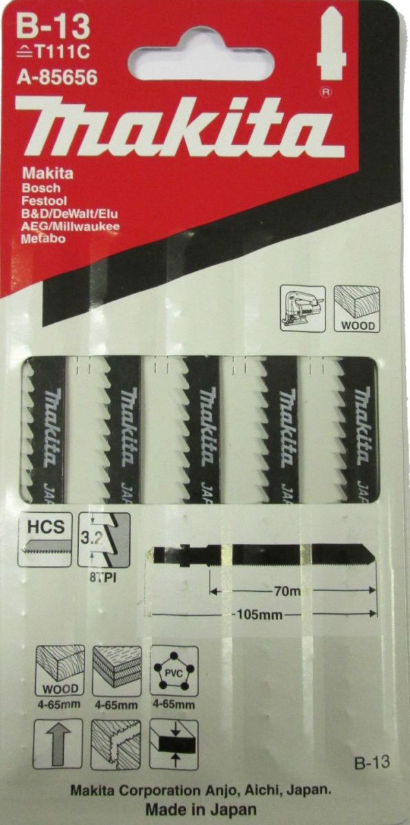 Bộ lưỡi cưa lọng gỗ 5 chi tiết makita a-85656