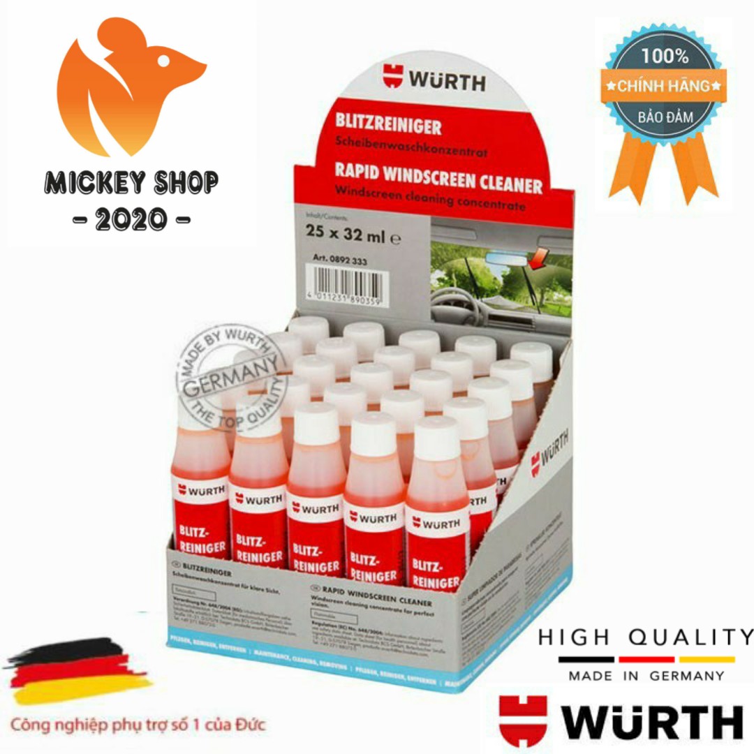 [MUA NHIỀU] Nước Rửa Kính Ô Tô Wurth Rapid Windscreen Cleaner 32ml 0892333