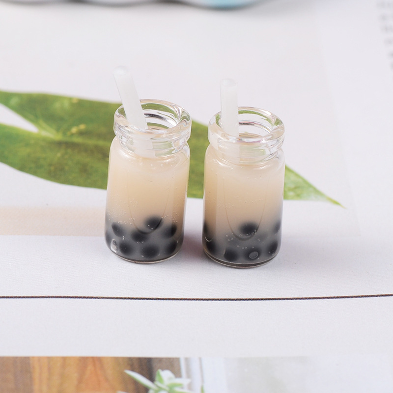 Combo 2 Charm Slime Squishy Trà sữa trân châu đen