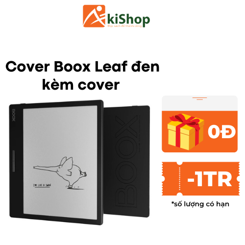 Máy đọc sách Boox Leaf 2 đen kèm Cover