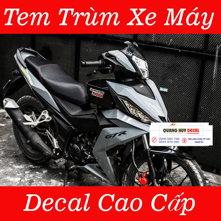 Tem trùm Winner xám xi măng - Độ dán team trùm decal xe máy Winner xám xi măng - Team trùm decal xe máy Winner rẻ đẹp và chất