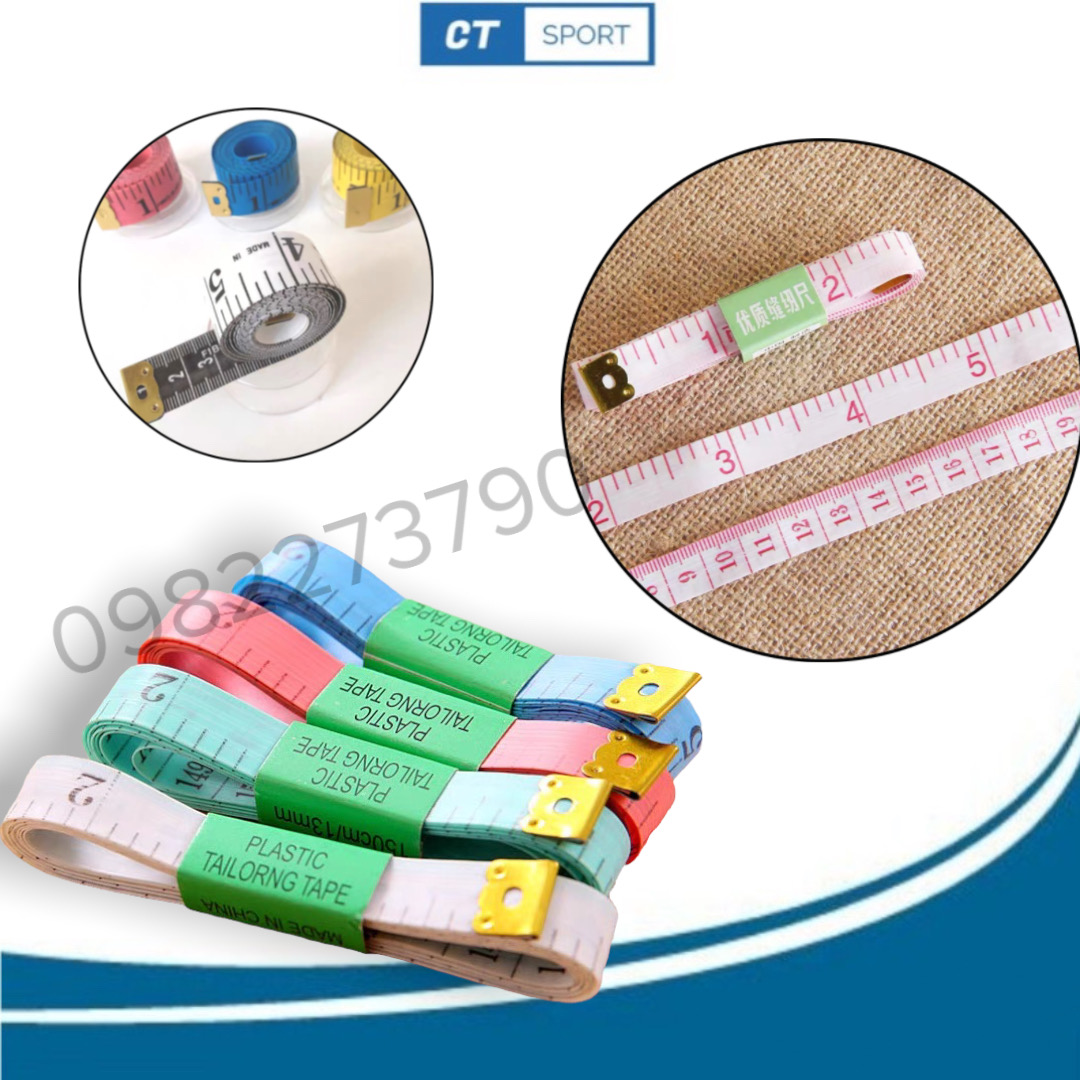 Thước dây mini 150cm, thước dây cầm tay văn phòng phẩm, đầu sắt 2 đơn vị đo