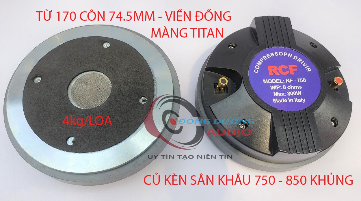 MỘT LOA TREBLE KÈN SÂN KHẤU 750 NẮP NHỰA CÔN 74.5MM CAO CẤP - CỦ TRÉP 850