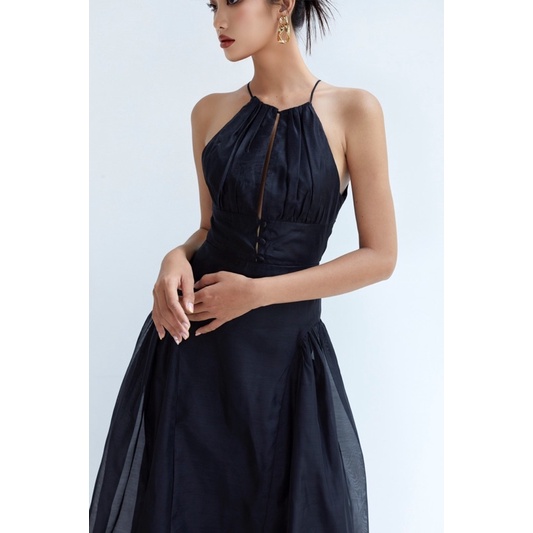 LALLA - Đầm cổ yếm Anisa corset eo xoà nhẹ nữ