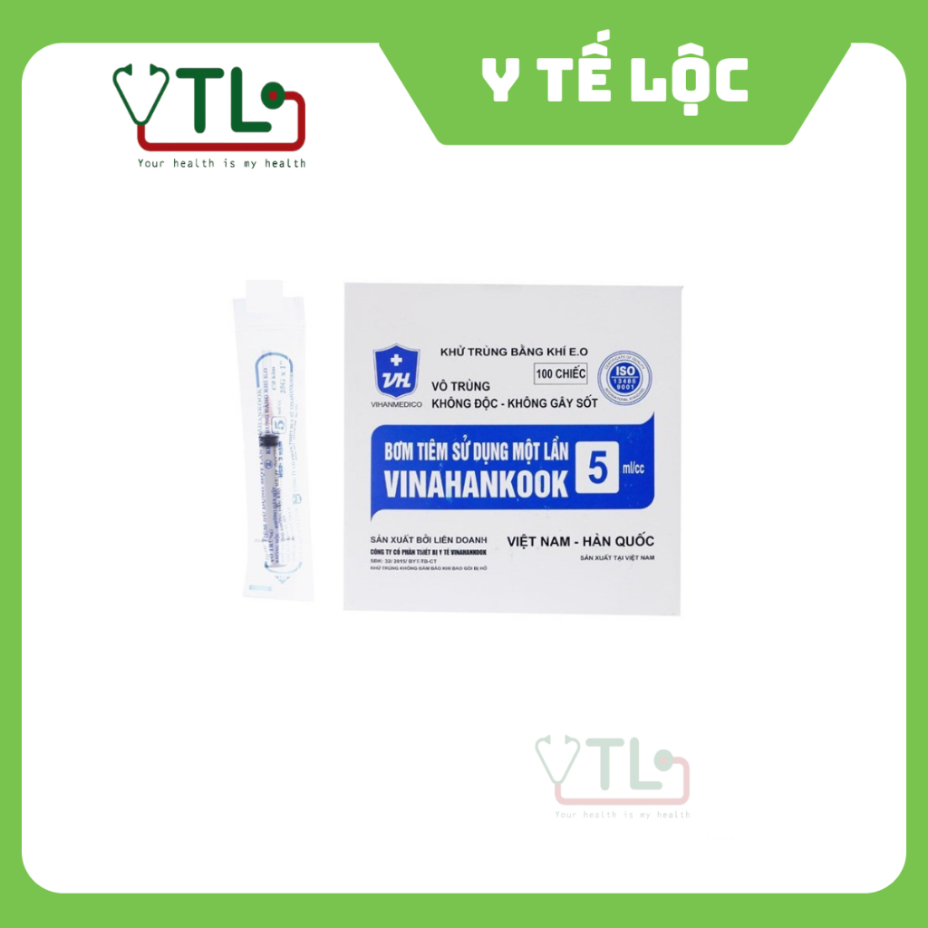 Kim tiêm sử dụng 1 lần Vinahankook 5ml/cc