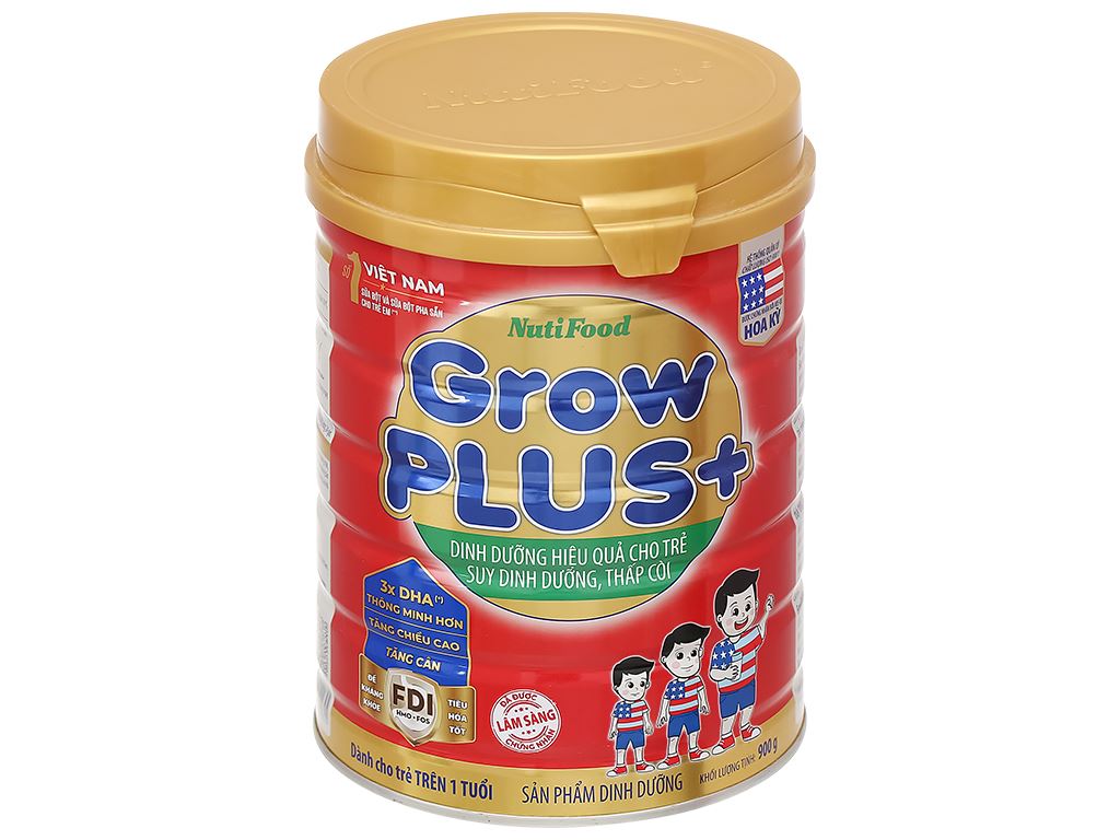 [RẺ VÔ ĐỊCH] Sữa bột NutiFood Grow Plus+ lon 900g
