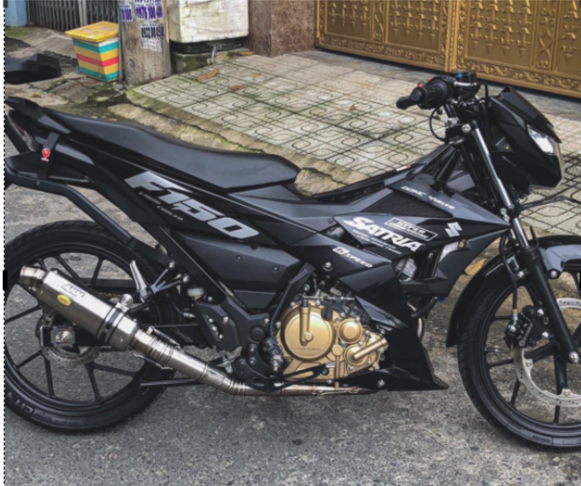 Tem rời Satria Fi dán xe đen Candy  tem in