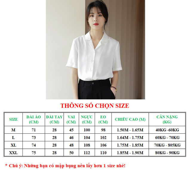 Áo sơ mi nữ form rộng cổ vest tay ngắn nhiều màu sắc, vải Lụa mềm mịn mát, Không nhăn 40-90kg VRN02