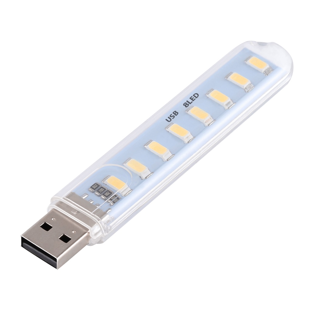 5 Pieces Portable Mini USB Power 8 LED Night Light 5V Reading Lamp for Power Bank Laptop Computer