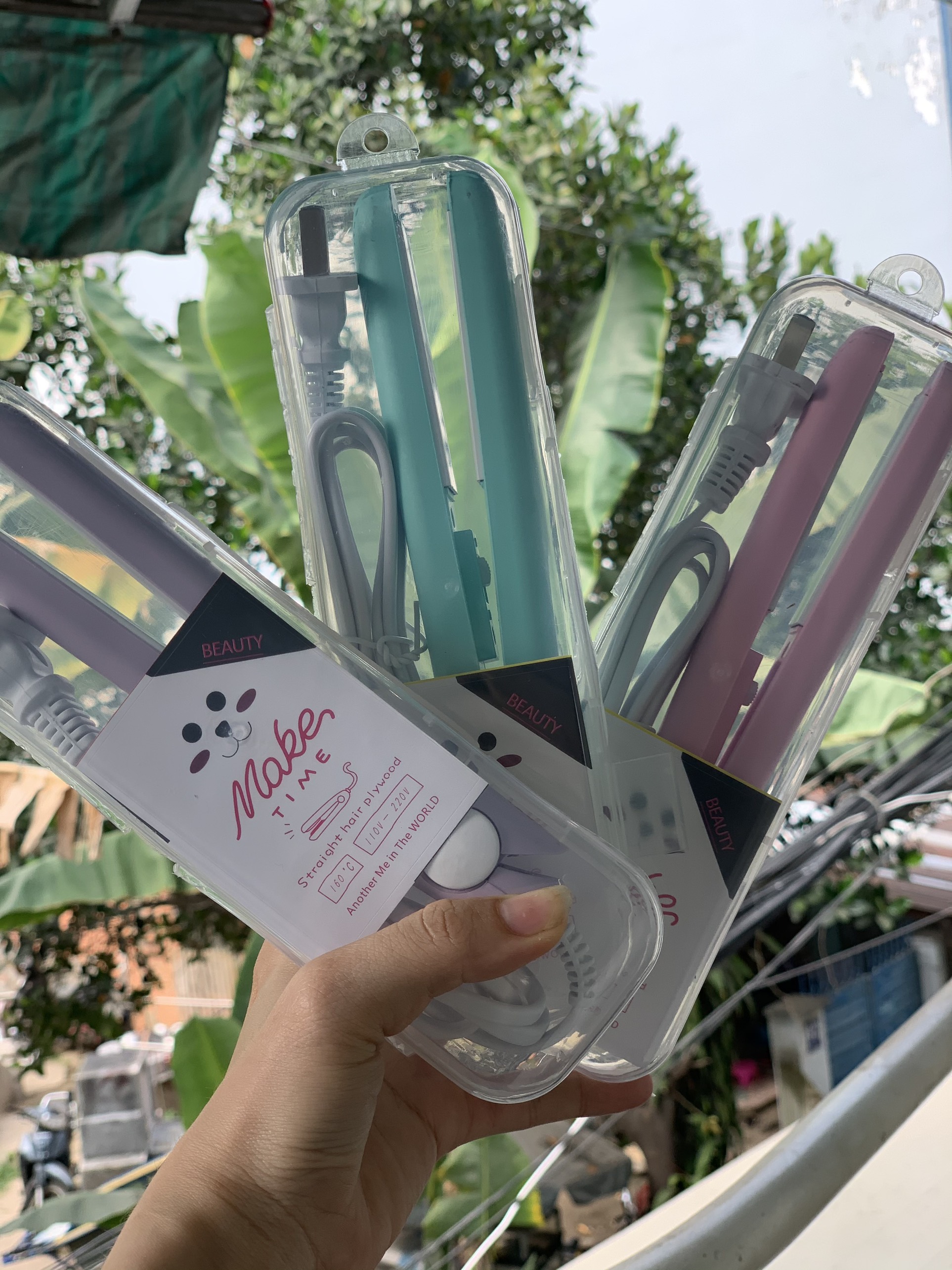Máy kẹp duỗi tóc mini xịn có hộp