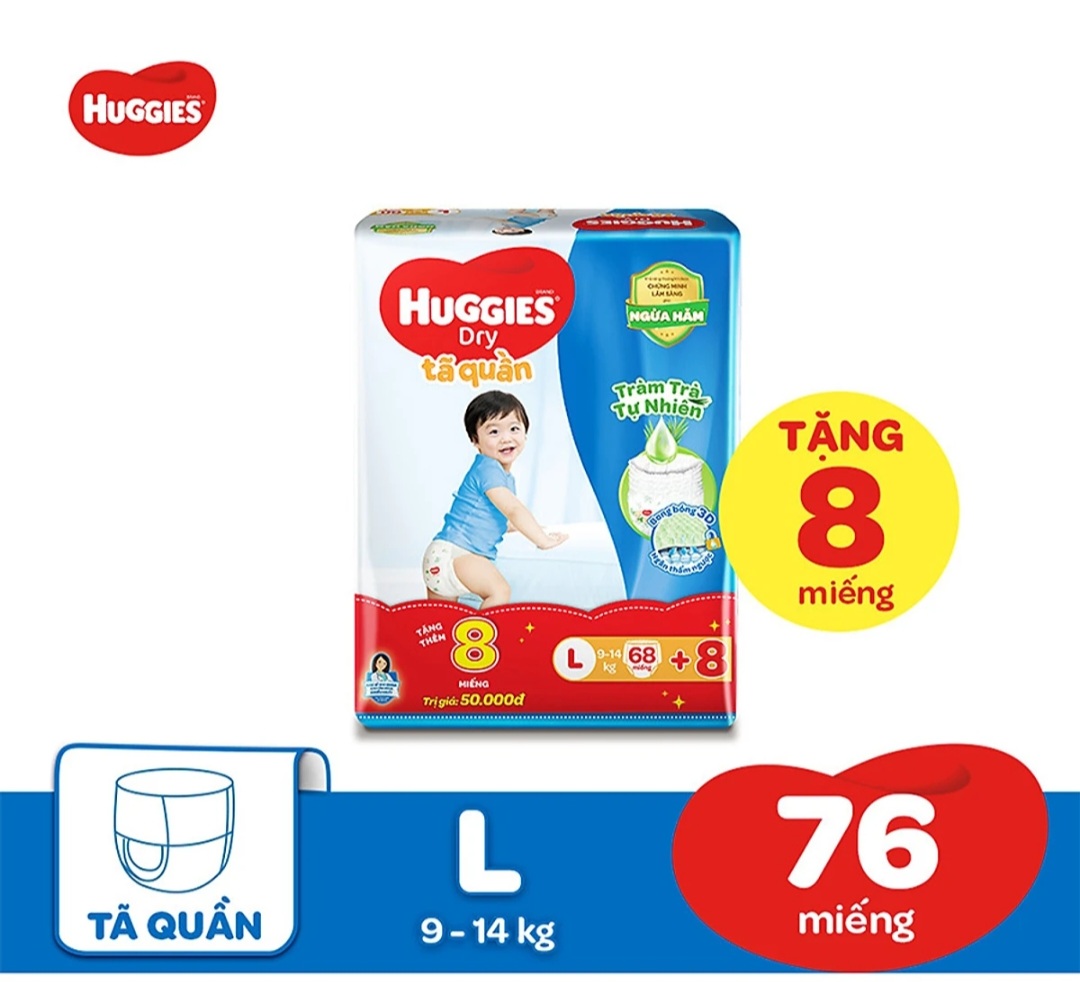 Tã quần Huggies L68+8