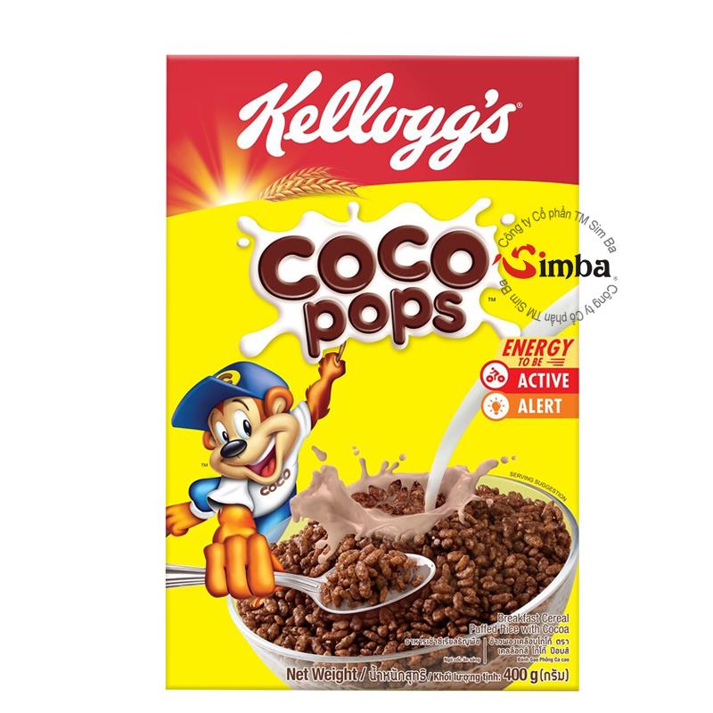 Thức ăn ngũ cốc Coco Pops {Kellogg's} - (400g/hộp)