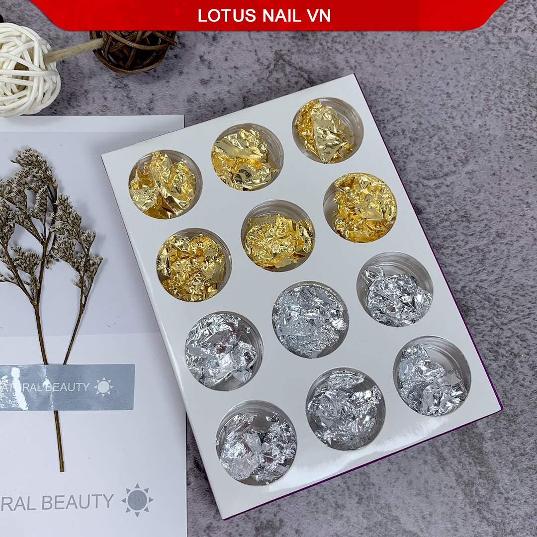 Set giấy nhún nail, giấy bạc trang trí móng đủ màu