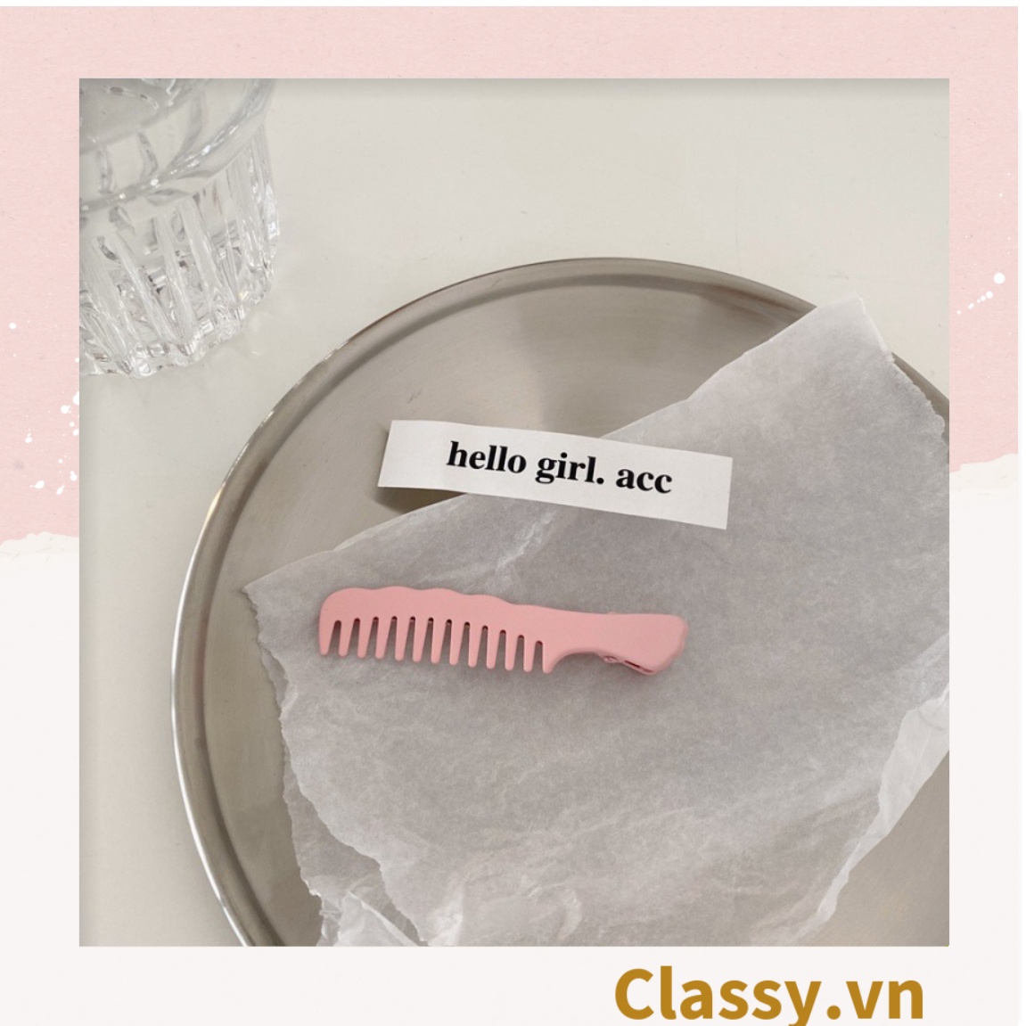 Classy Kẹp tóc mái kiểu dáng chiếc lược, màu sắc pastel nhẹ nhàng dành cho nữ PK1236