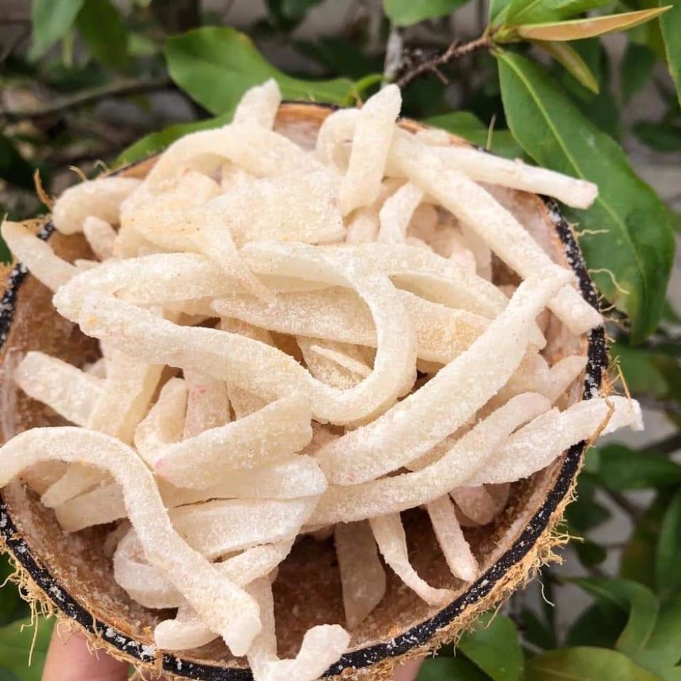 Mứt dừa non sữa sợi nhà làm 500g