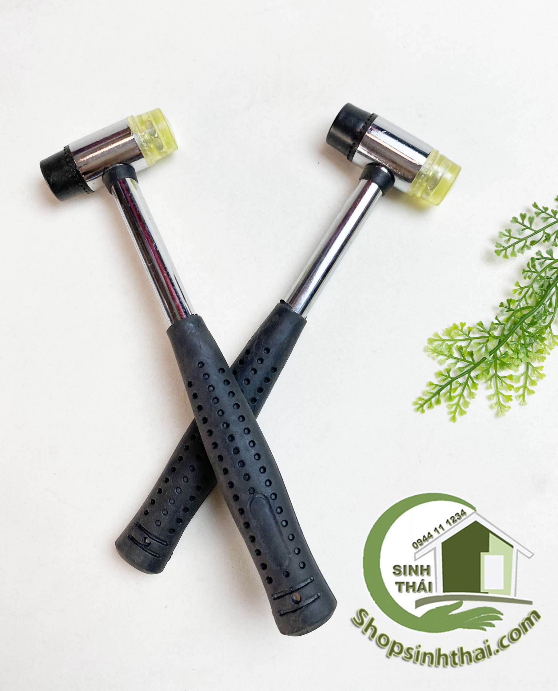 Búa 2 đầu lắp ráp - đầu cao su và nhựa có thể tháo rời 26cm x 7cm