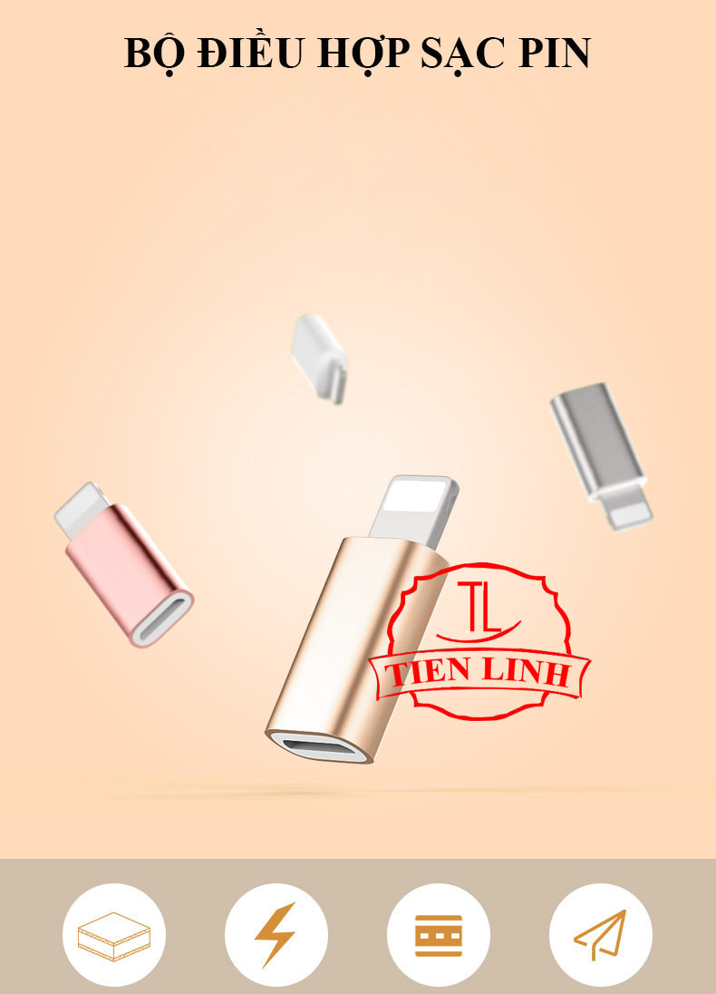 Đầu Chuyển Đổi Micro usb (Chui nhỏ) sang Lightning