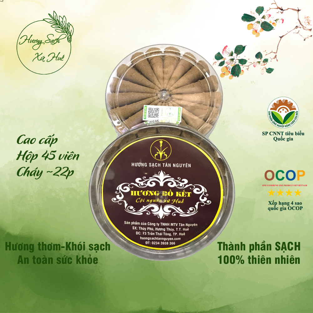 Nụ bồ kết Tân Nguyên, xông nhà đuổi muỗi, nụ tháp thơm xông nhà hộp 45 viên giúp thanh lọc không khí KT45