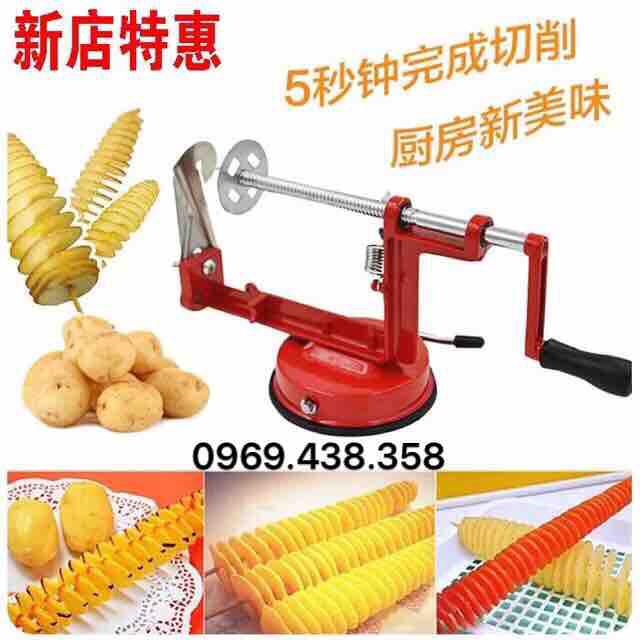 Máy cắt khoai tây lốc xoáy ( đỏ)