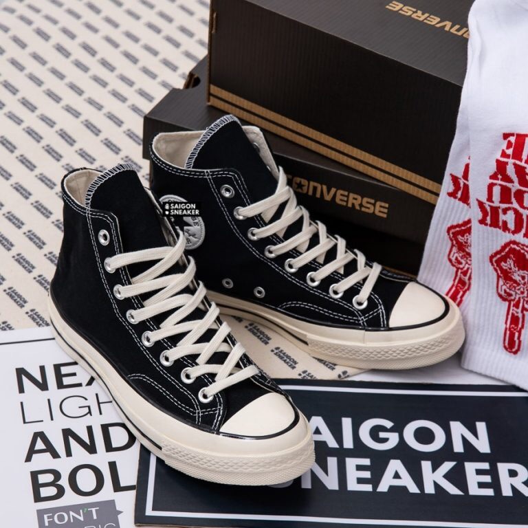 GIÀY CONVERSE 1970s ĐEN CAO CỔ (Mũi bóng, lót xanh)
