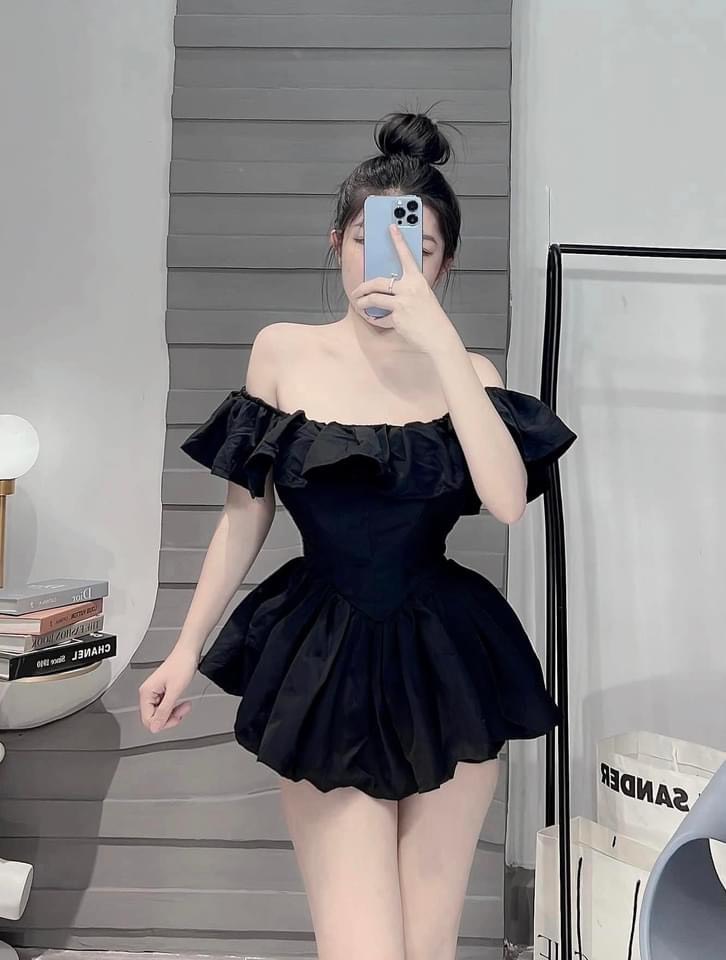 new- set váy bèo tiểu thư trễ vai TH