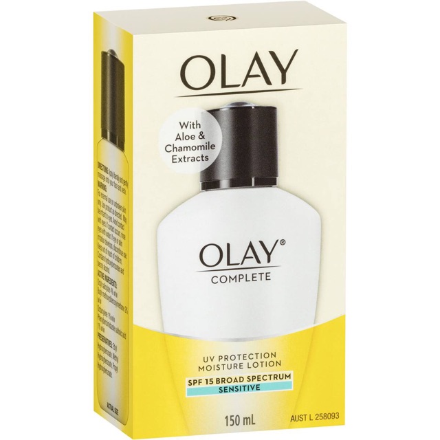 Kem chống nắng olay complete spf 15+ sensitive skin lotion 150ml. mua bên úc