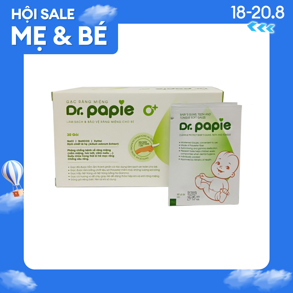 [HSD T08/2027]Gạc Rơ Lưỡi Vệ Sinh Răng Miệng Cho Bé Dr Papie