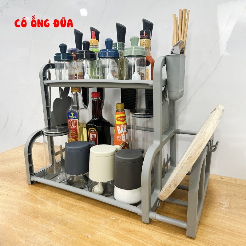 Kệ để gia vị nhà bếp chữ b 3623 có khay để thớt, kệ đựng gia vị, kệ nhà bếp - Hàng công Việt Nam chất lương cao, kệ đựng gia vị nhà bếp