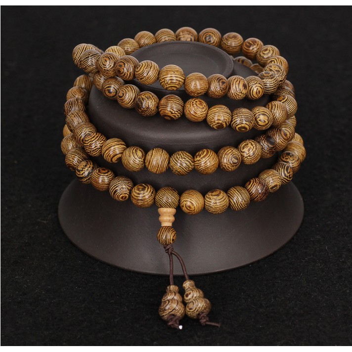 Vòng tay trầm hương ULA SHOP chuỗi 108 hạt vân đẹp dùng deo tay , cầu nguyện ( Không hộp ) - Yênshop2311