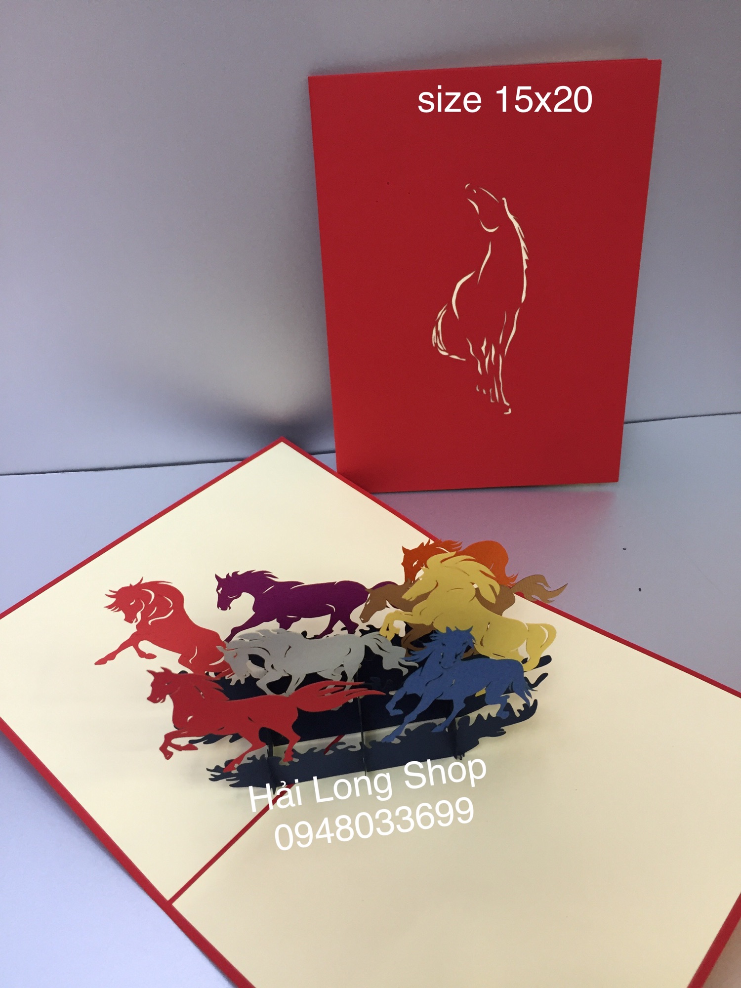 Bát Mã 2 - Horse - Thiệp 3D